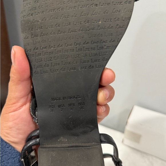 Black Women's Strappy Sandals - Picture 4 of 7